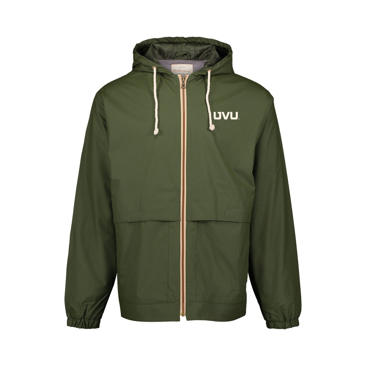 MV Bronze Green WP Vintage Hooded Rain Jacket